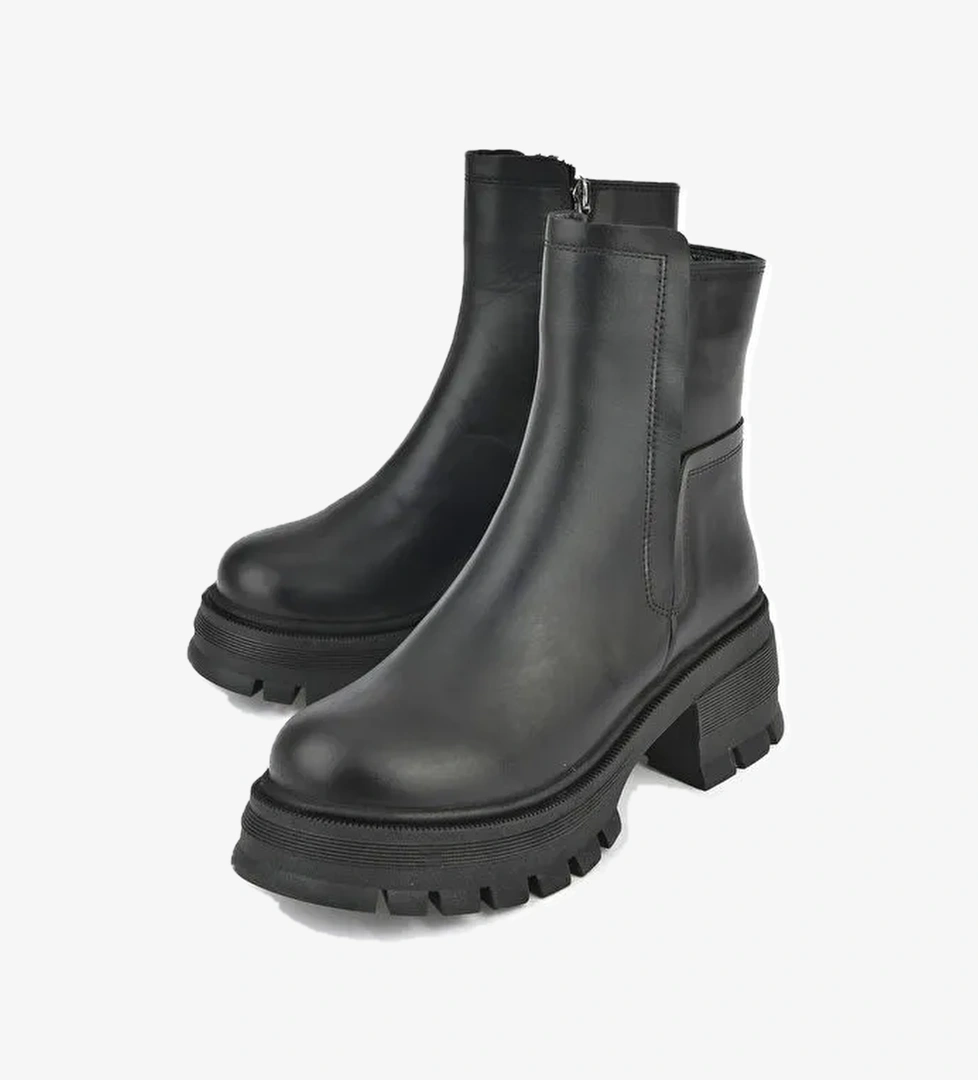 Kadın Hakiki Deri Bot 153359Z615 Siyah - Görsel 1