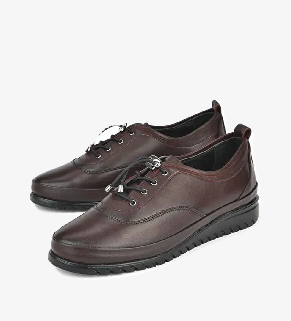 Kadın Hakiki Deri Ayakkabı 14355Z2767 Bordo - Görsel 1