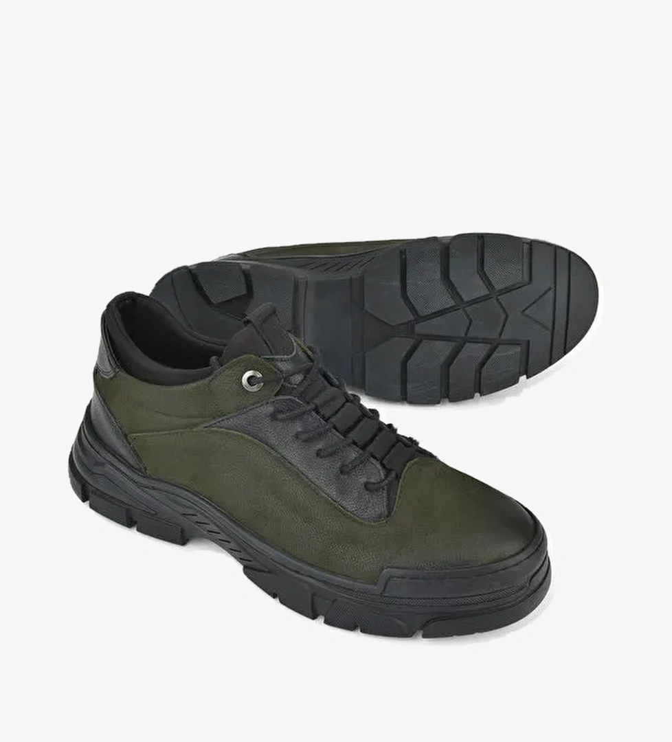 Erkek Hakiki Deri Ayakkabı 1531040ZK2309 Haki - Görsel 1