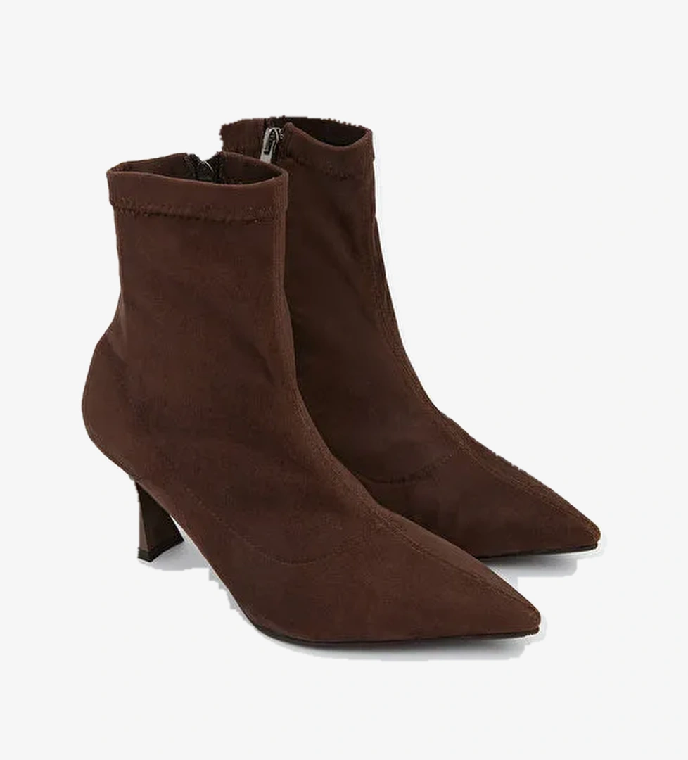 Fermuarlı Kadın Topuklu Bot