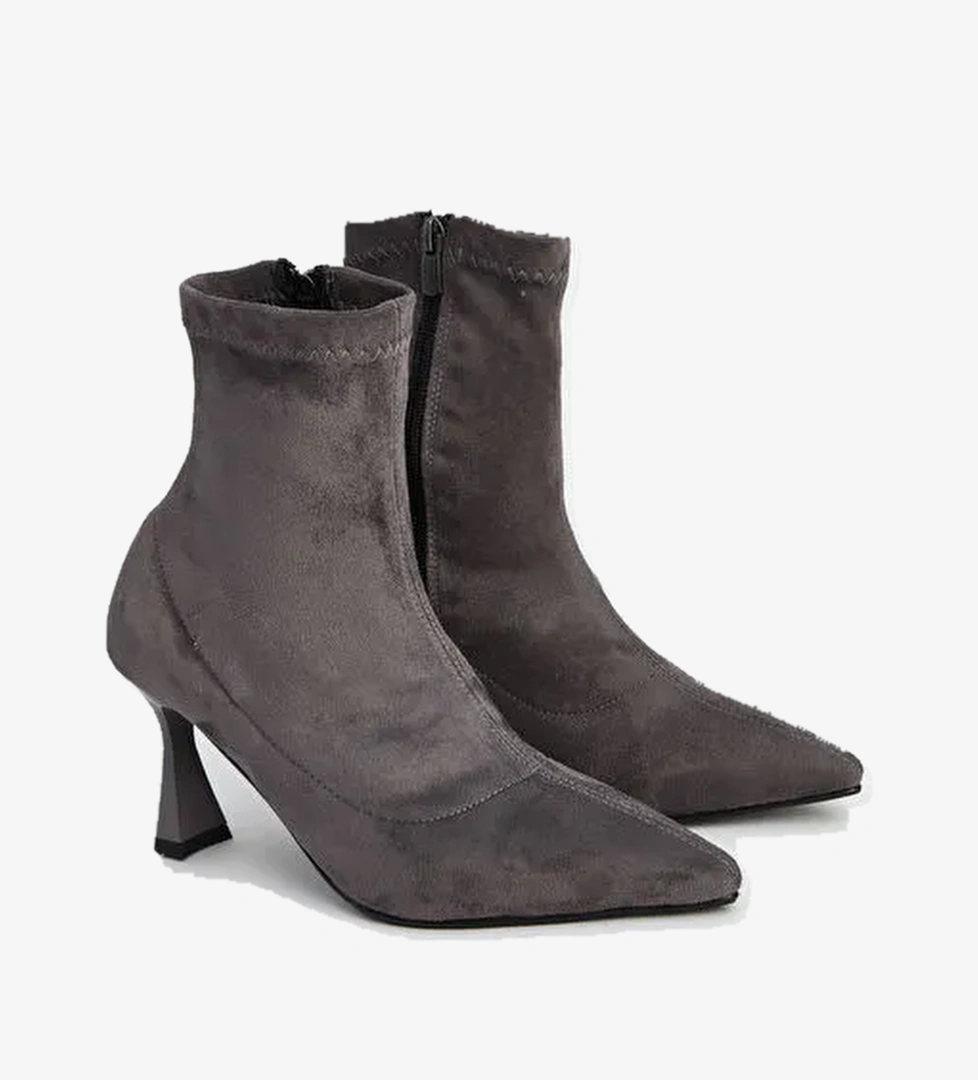 Fermuarlı Kadın Topuklu Bot - Görsel 1