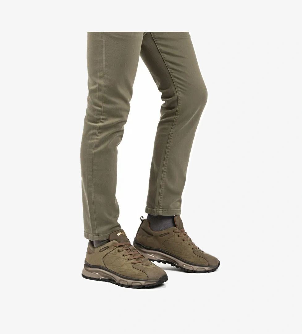 Haki Bağcıklı Hakiki Deri Erkek Spor Ayakkabı 2623 M