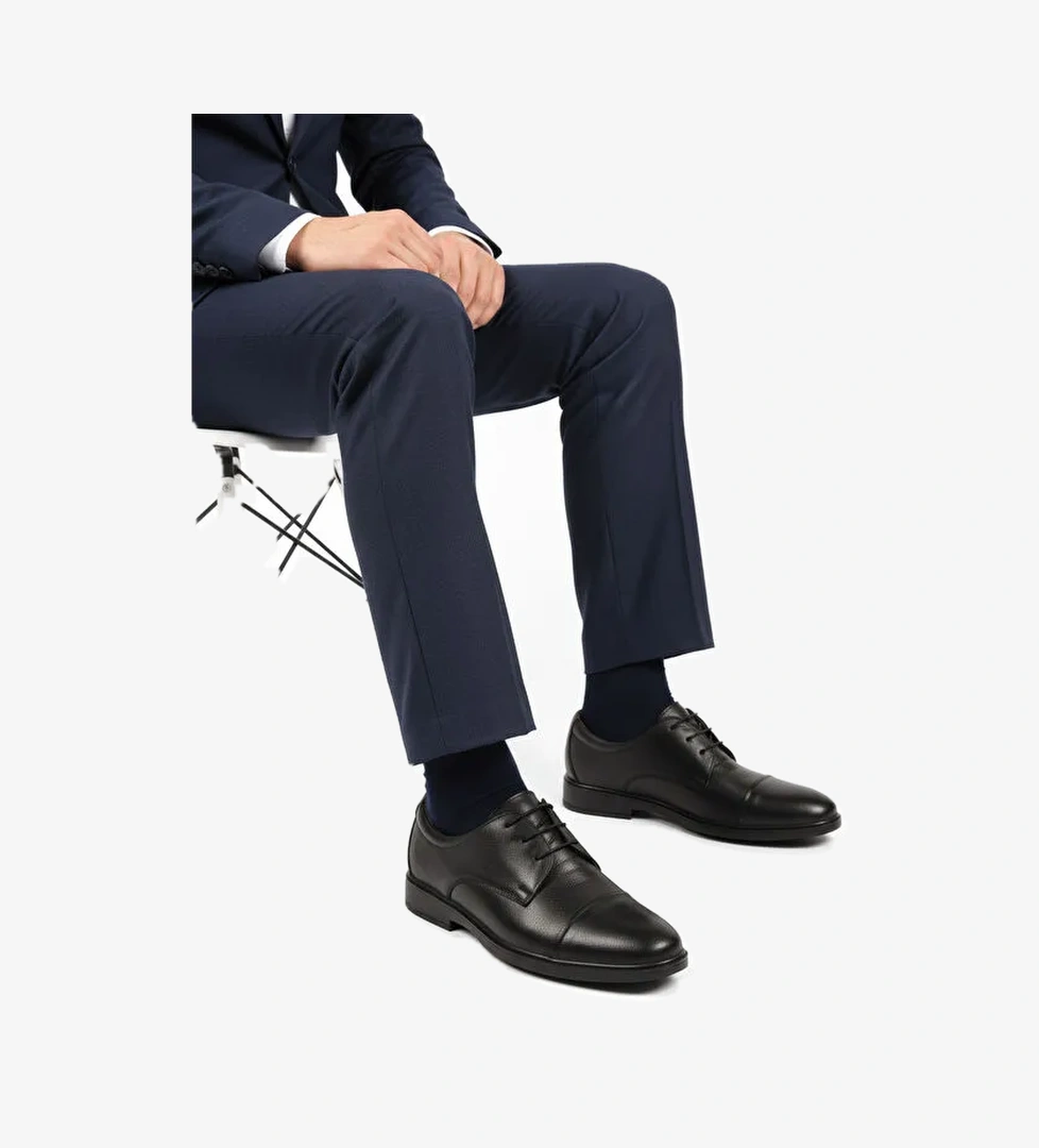 Siyah Bağcıklı Hakiki Deri Jel Taban Anatomik Erkek Klasik Ayakkabı 425 M