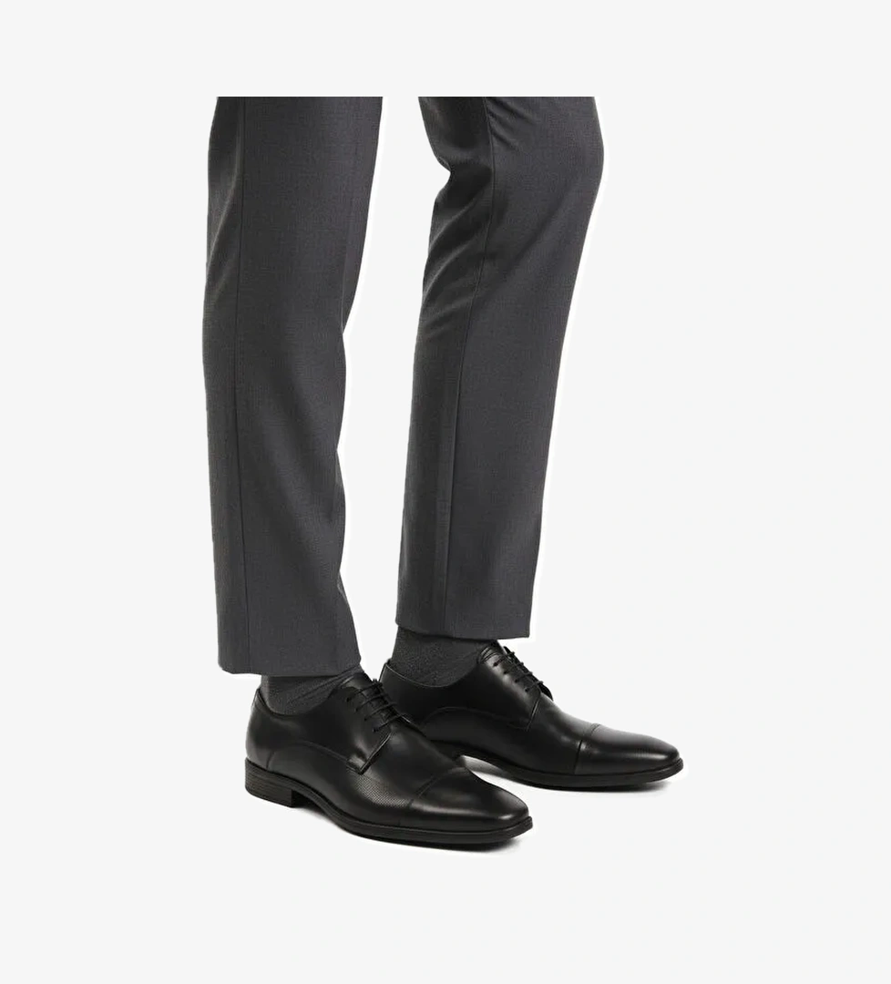 Ayakmod Siyah Hakiki Deri Kaymaz Taban Erkek Klasik Ayakkabı 977 M model görseli