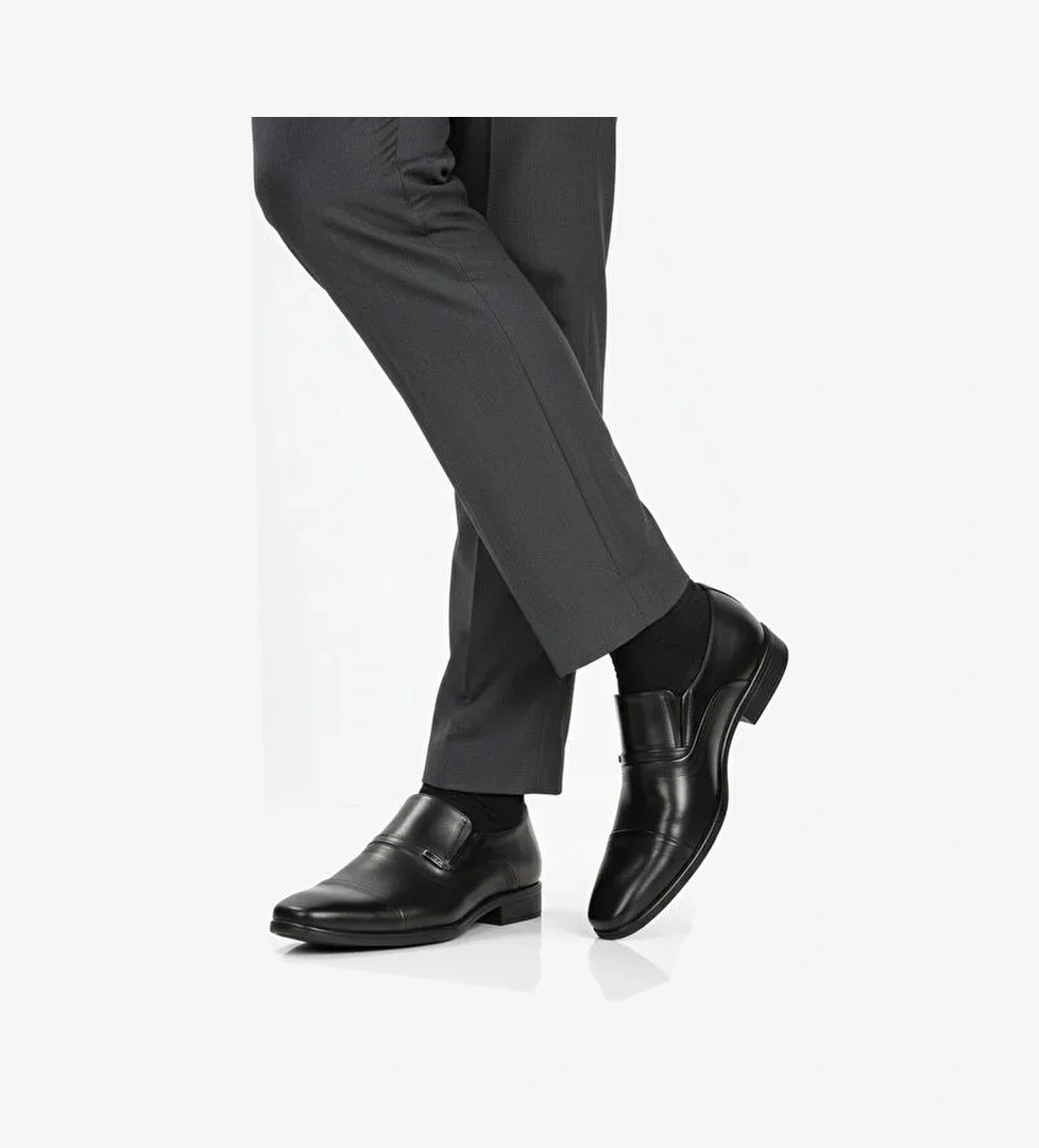 Siyah Hakiki Deri Kaymaz Taban Erkek Klasik Ayakkabı 974 M