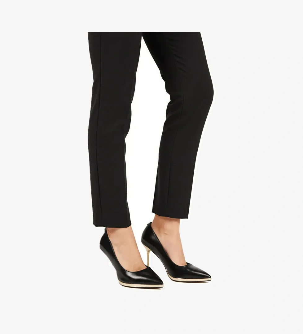 Siyah İnce Uzun Topuklu Kadın Abiye Ayakkabı 448205 Z - Görsel 1