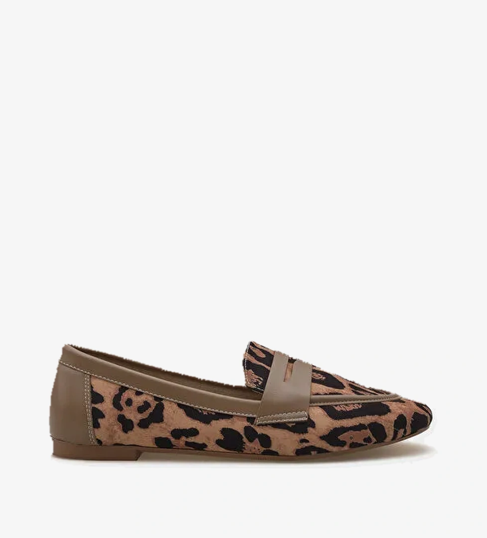 Caren Leopar Kadın Loafer Ayakkabı - Görsel 1