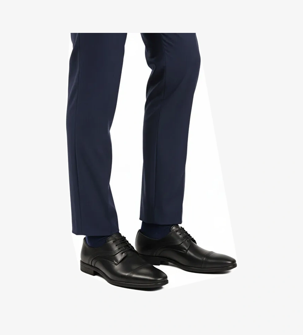 Siyah Hakiki Deri Kaymaz Taban Erkek Klasik Ayakkabı 975 M - Görsel 1