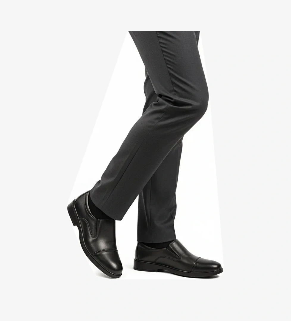 Ayakmod Siyah Hakiki Deri Jel Taban Anatomik Erkek Klasik Ayakkabı 425 M model görseli