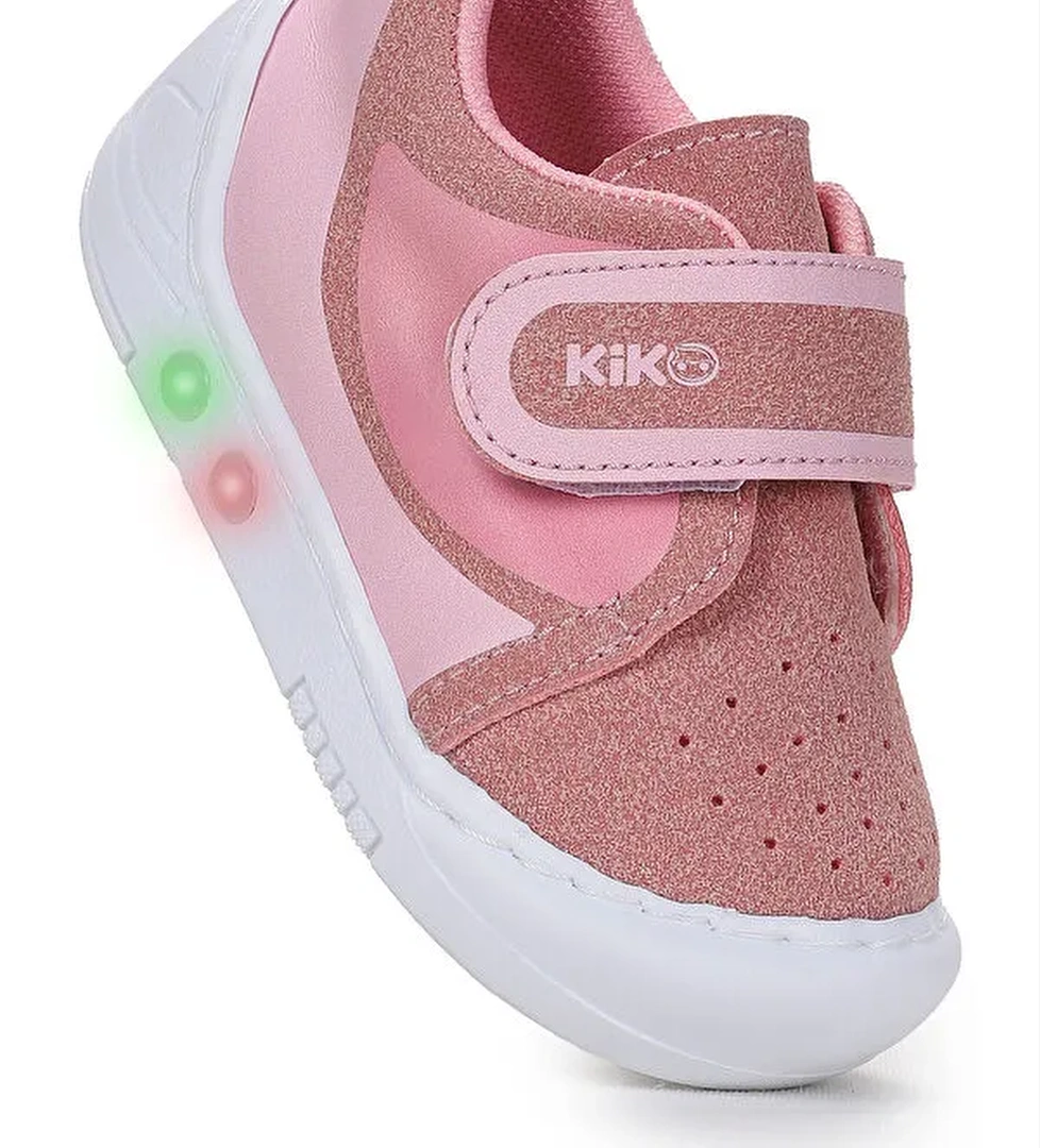 Kugan Cırtlı Işıklı Kız Bebek Yürüyüş Spor Ayakkabı - Görsel 1