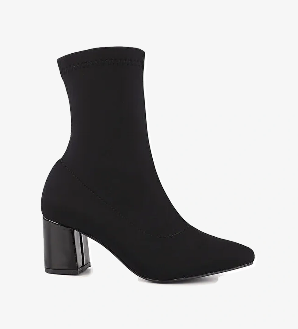 Gönderi̇(r) Kadın SİYAH Sivri Burun Kalın Topuklu Streç Bot model görseli