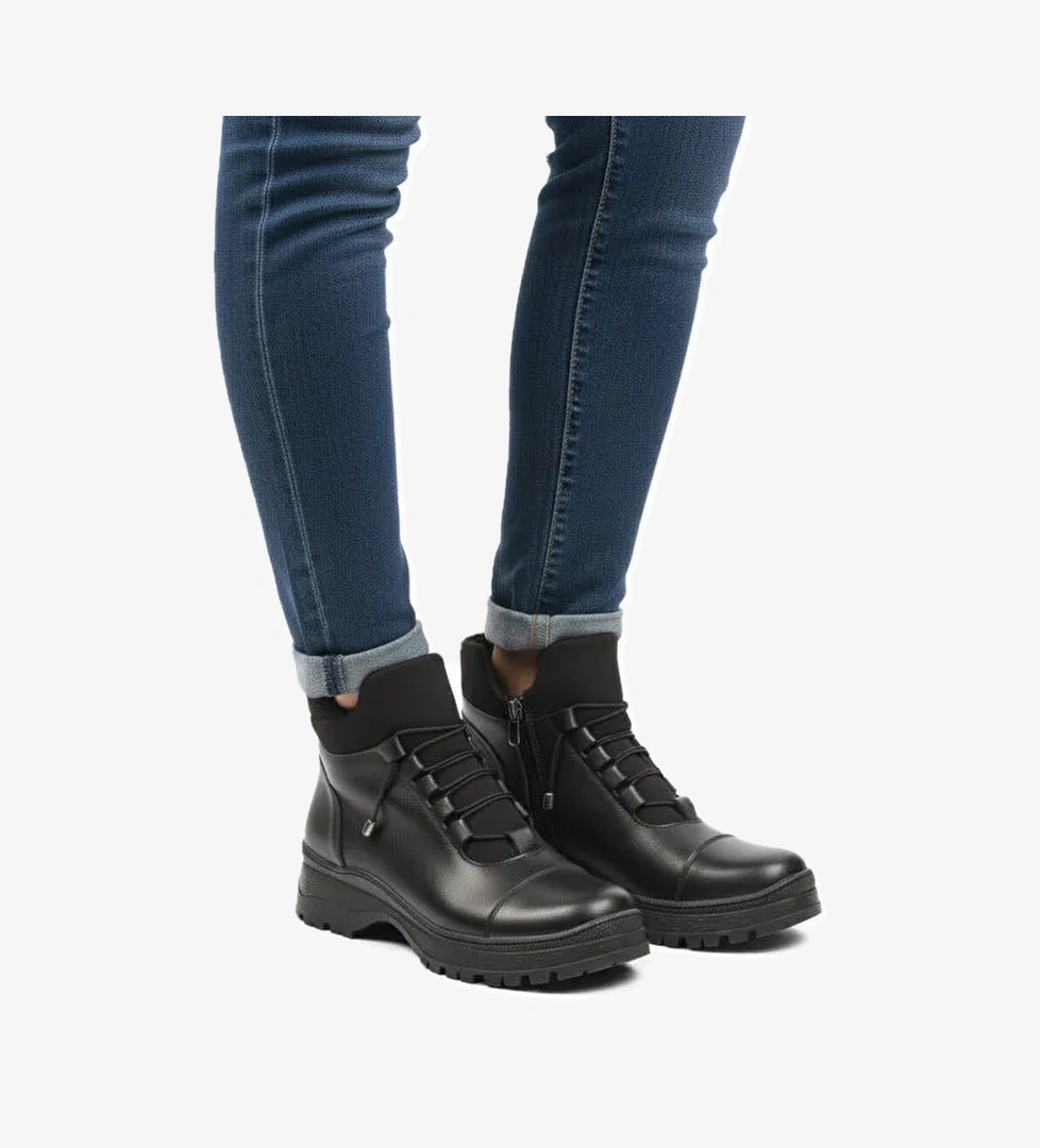 Ayakmod Siyah Zümrüt İçi Polarlı Soğuğa Dirençli Kaymaz Taban Kadın Bot 112 Z model görseli