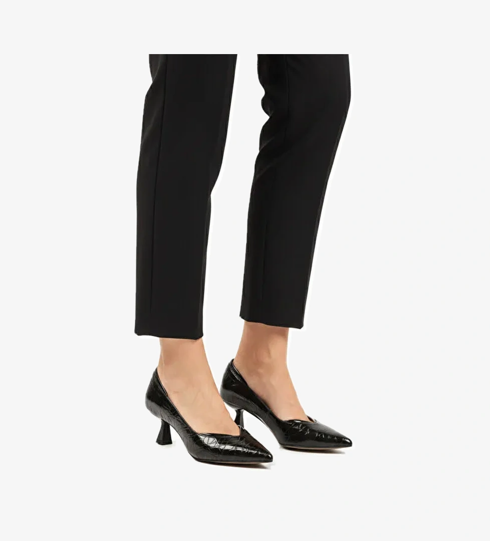 Siyah Kısa İnce Topuklu Abiye Ayakkabı 357188 Z