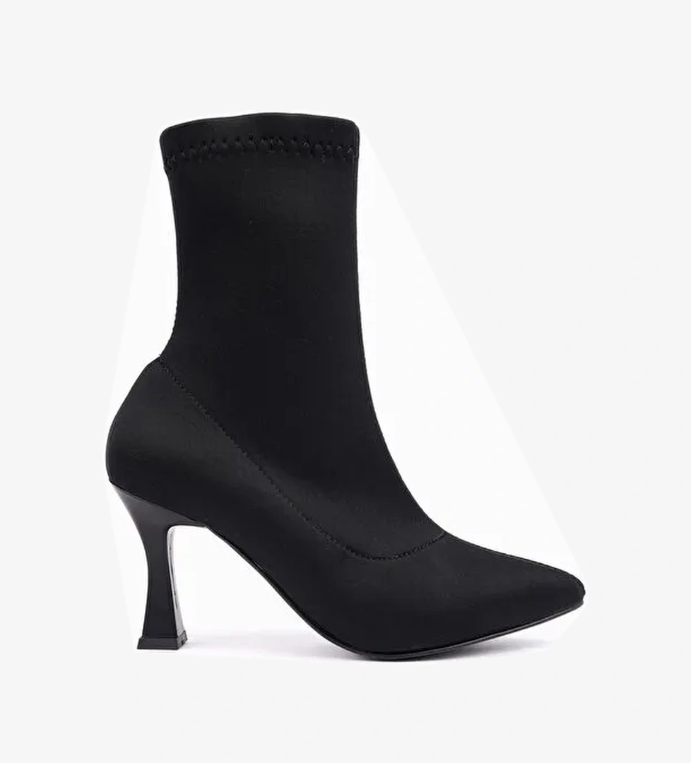 GLASYA Sivri Burun İnce Topuklu Kadın Streç Bot - Görsel 1