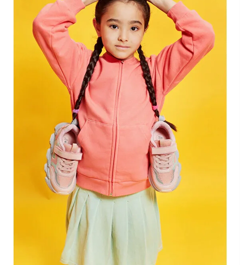 Space Kürklü Kız Çocuk Pudra Outdoor - Görsel 1