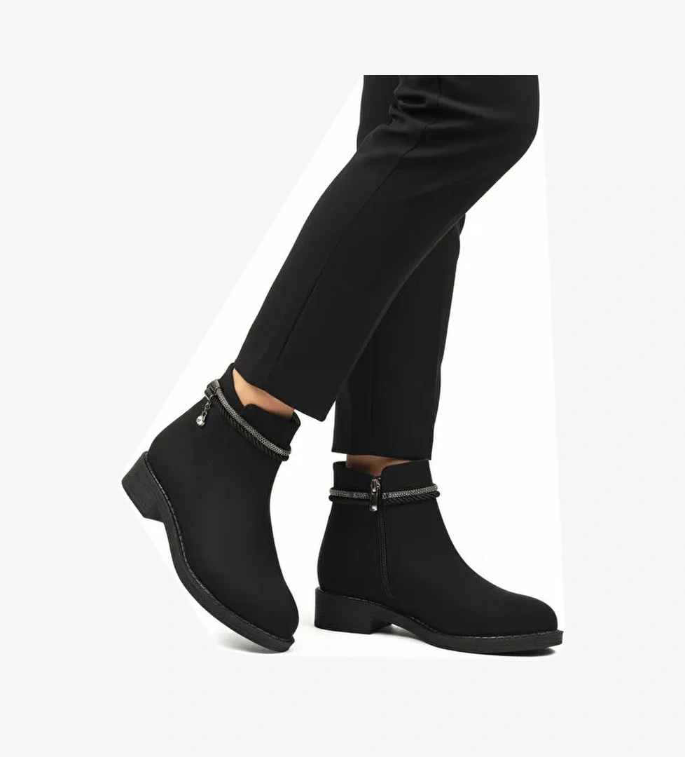 Siyah Zümrüt Fermuarlı Kaymaz Bot 325126 Z - Görsel 1