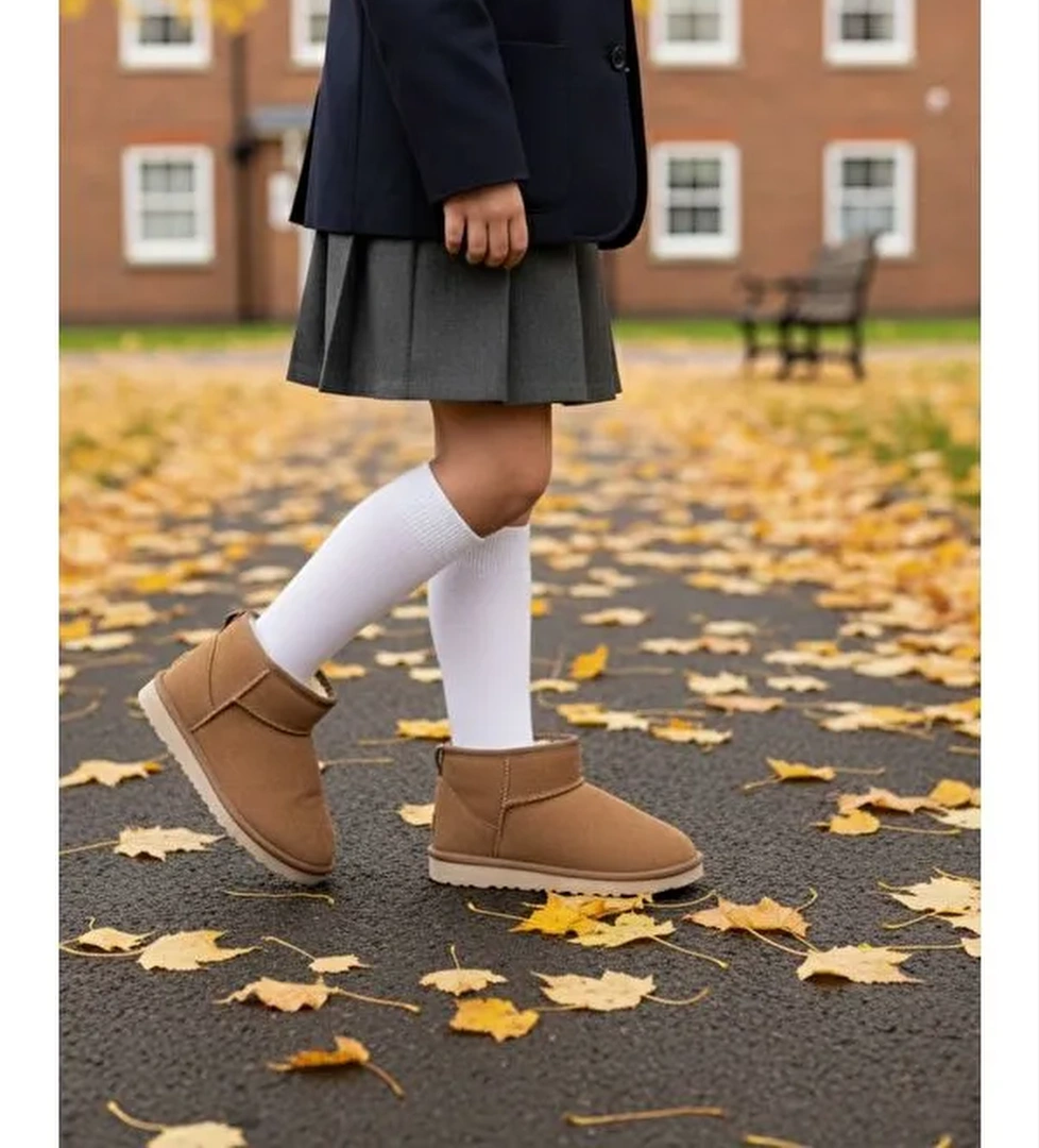 FROZİE Çocuk Kalın Taban İçi Tüylü Günlük Mini Yarım Bot