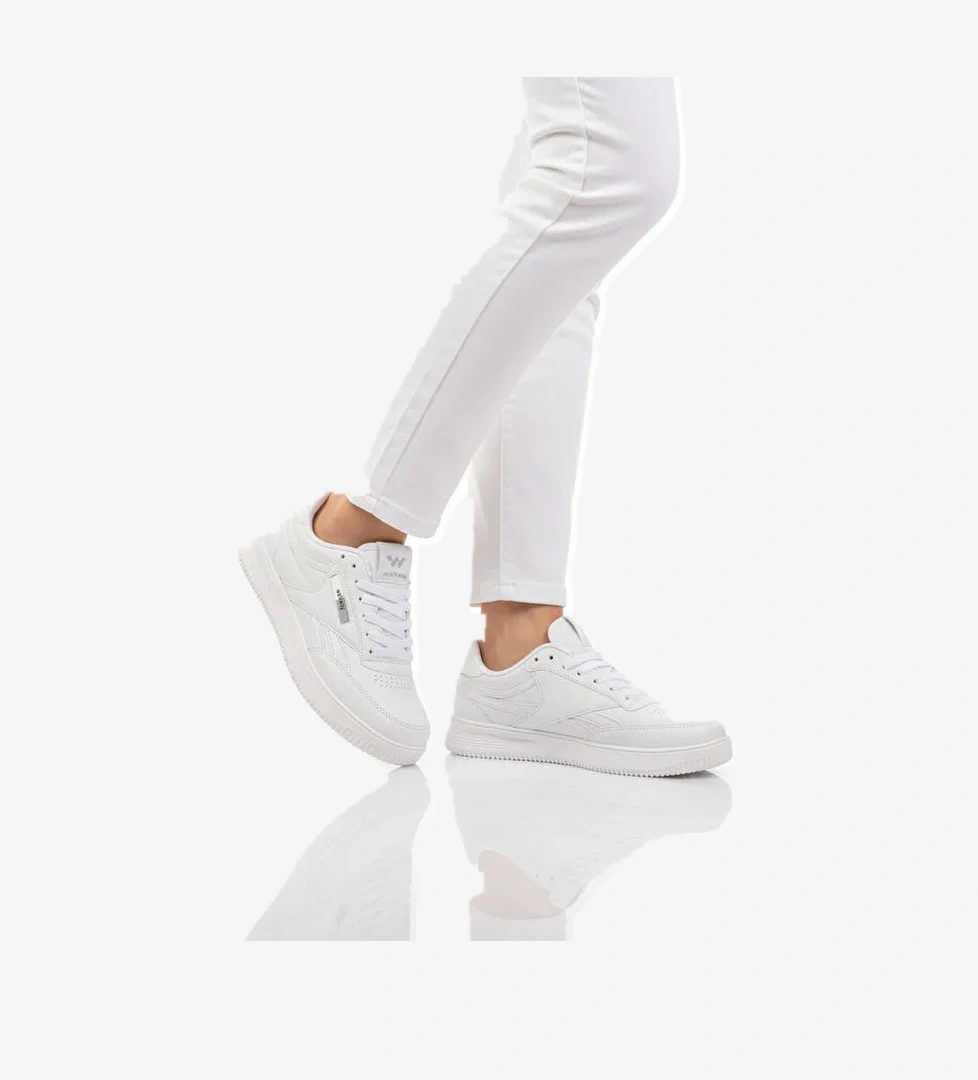 Beyaz Bağcıklı Hafif Cilt Unisex Spor Ayakkabı Marlow G