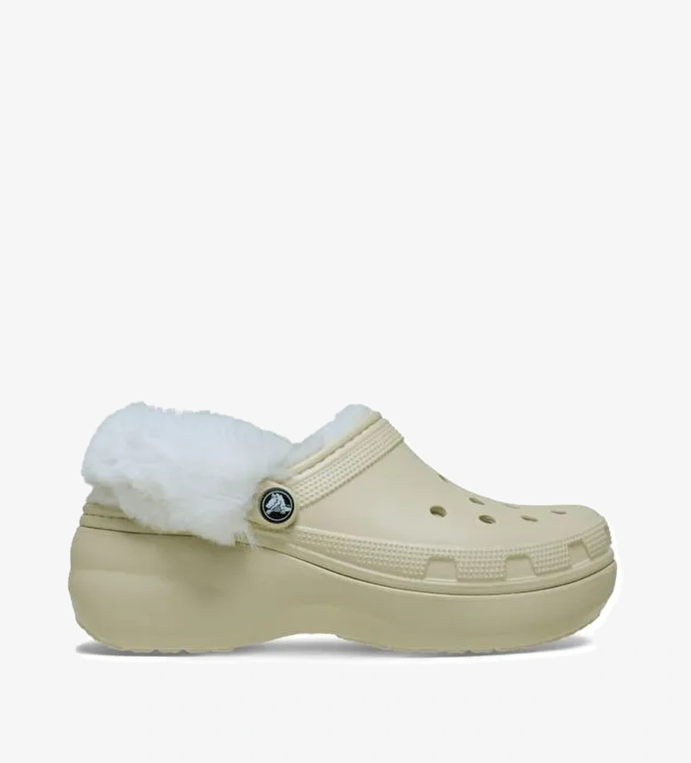 Crocs Crocs Classic Platform Ekru Fuzz Lined 212854_2y2 Clog Kadın Terlik 212854 model görseli