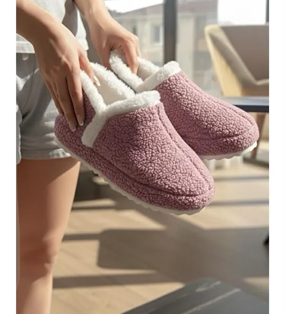 Oksit Lory Kadın Ev Botu Pelüş Pandufu Ses Yapmaz Taban Sıcak Kürklü Panduf model görseli