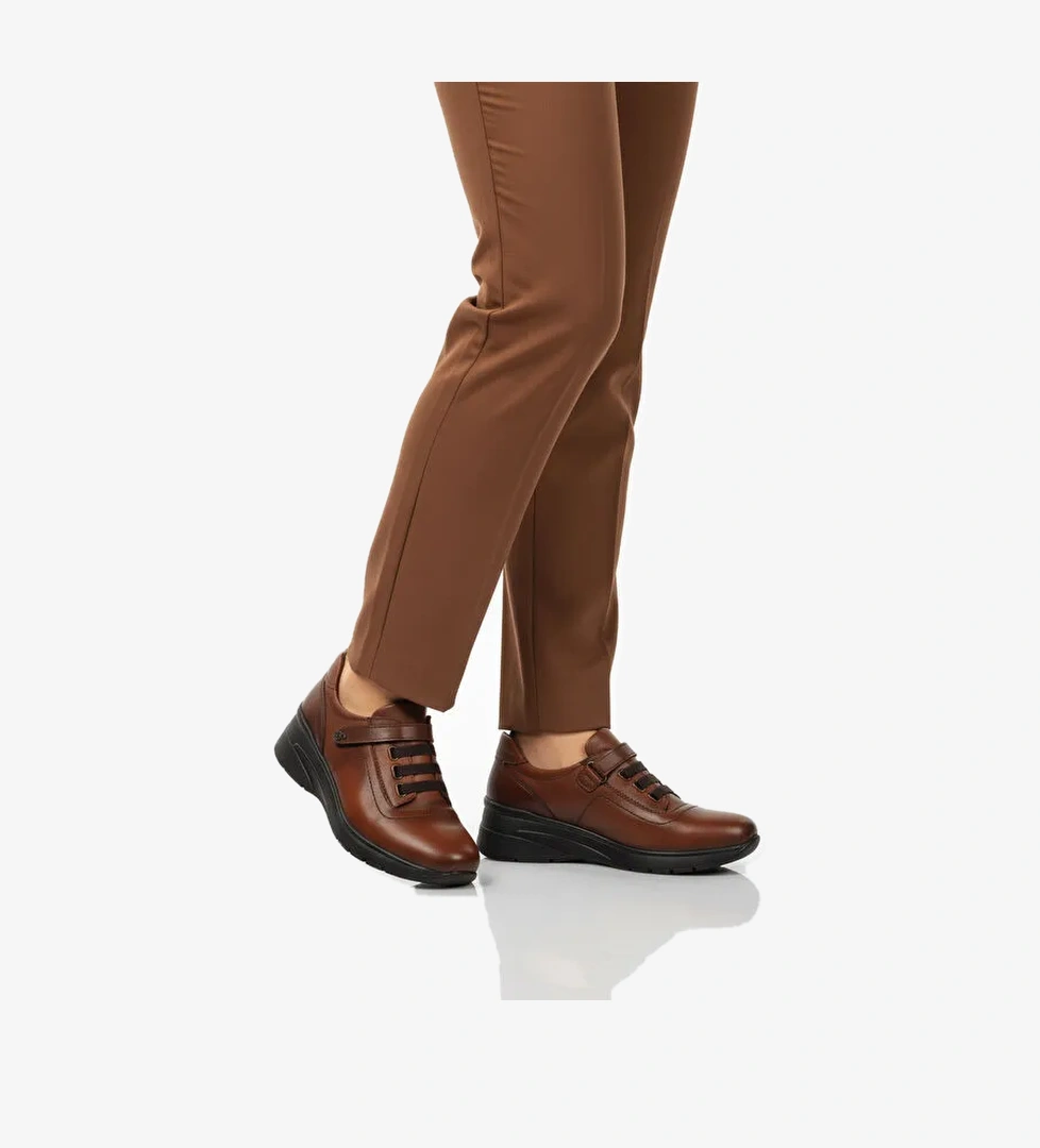 Taba Hakiki Deri Anatomik Kadın Casual Ayakkabı PLV144 Z