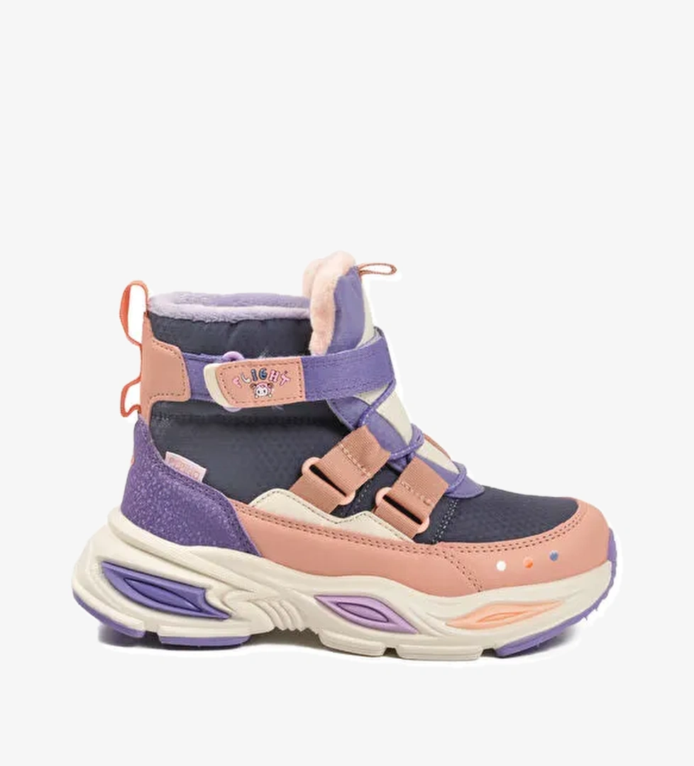 Pepino Siyah Pudra Cırtlı İçi Polarlı Soğuğa Dirençli Kaymaz Kız Çocuk Bot 2087 F model görseli