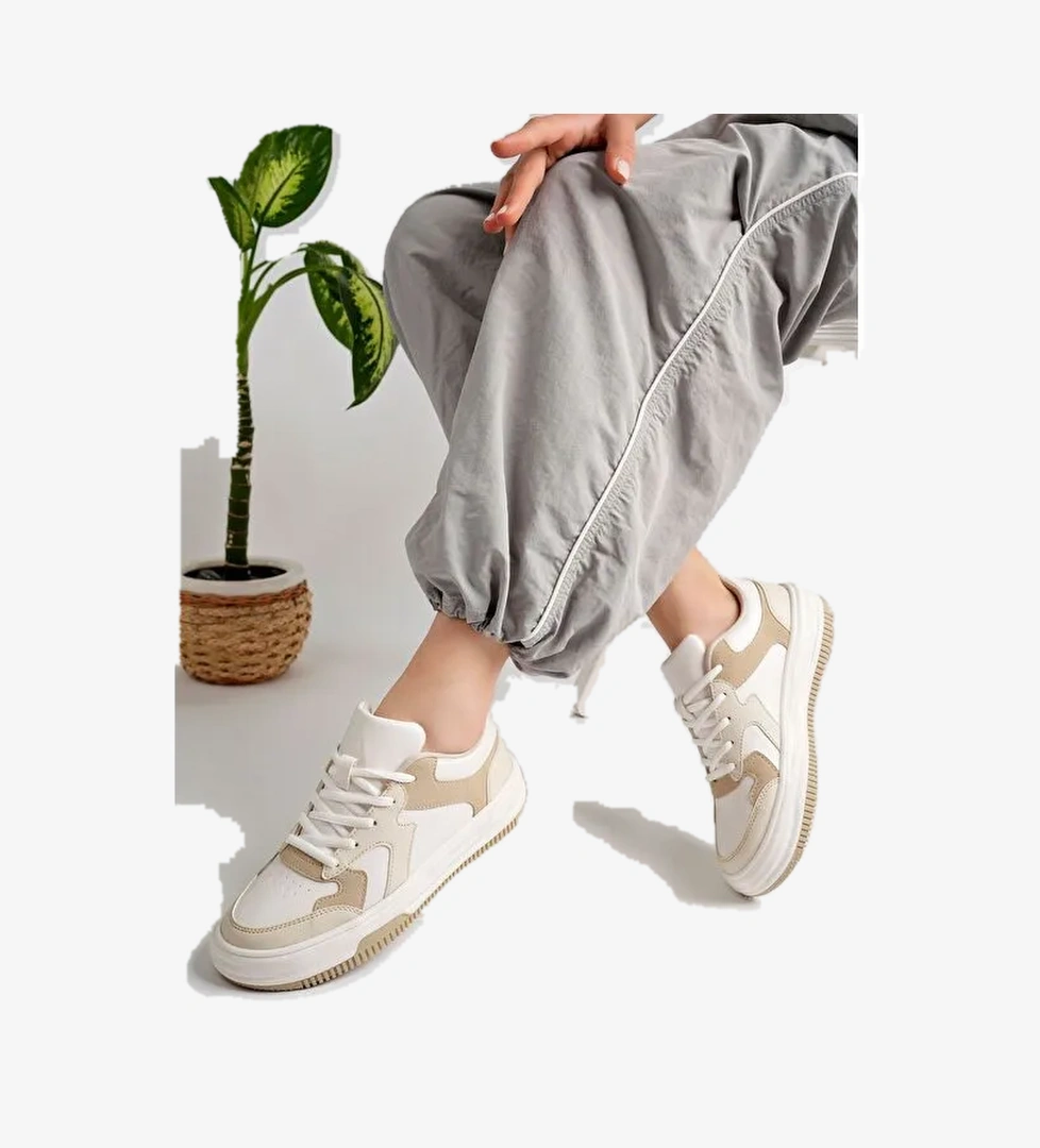 Bej Kadın Sneaker Günlük Ayakkabı
