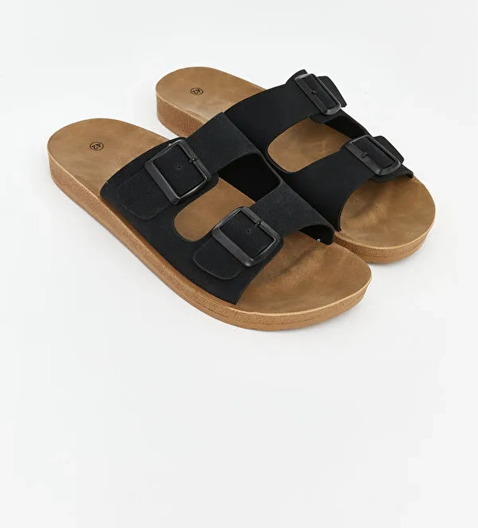 Lcw Steps Kahverengi Lcw Steps Çift Tokalı Erkek Terlik