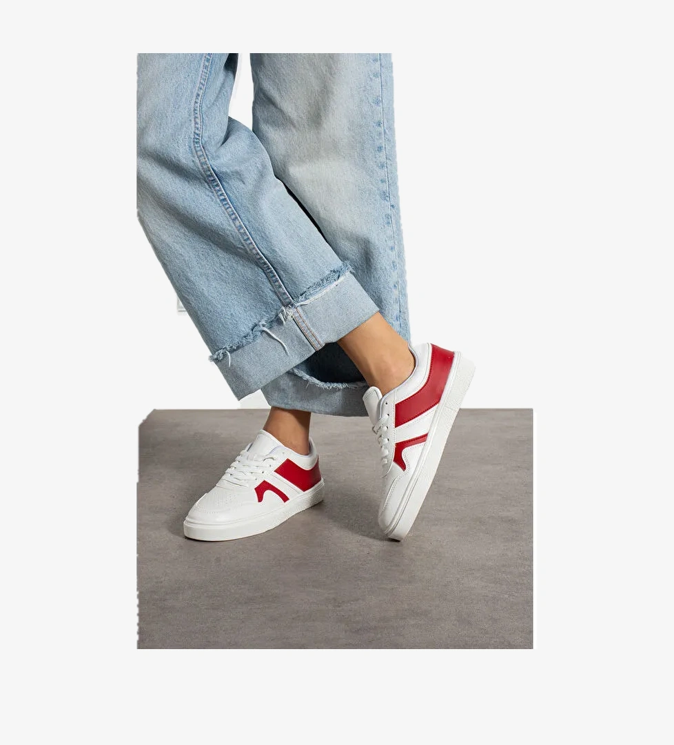 Kırmızı Kadın Günlük Sneaker Spor Ayakkabı