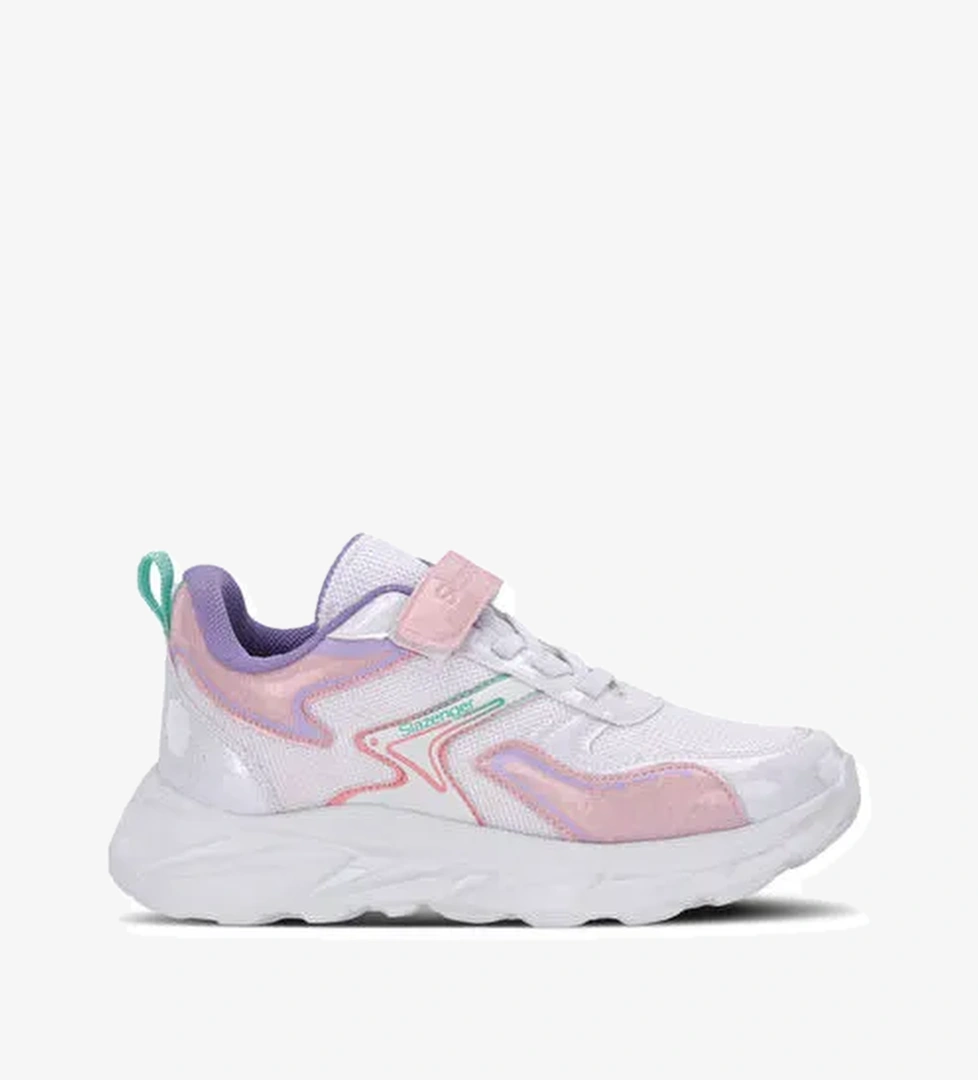 KAROLIS Kız Çocuk Cırt Cırtlı Beyaz / Pembe Günlük Spor Ayakkabısı