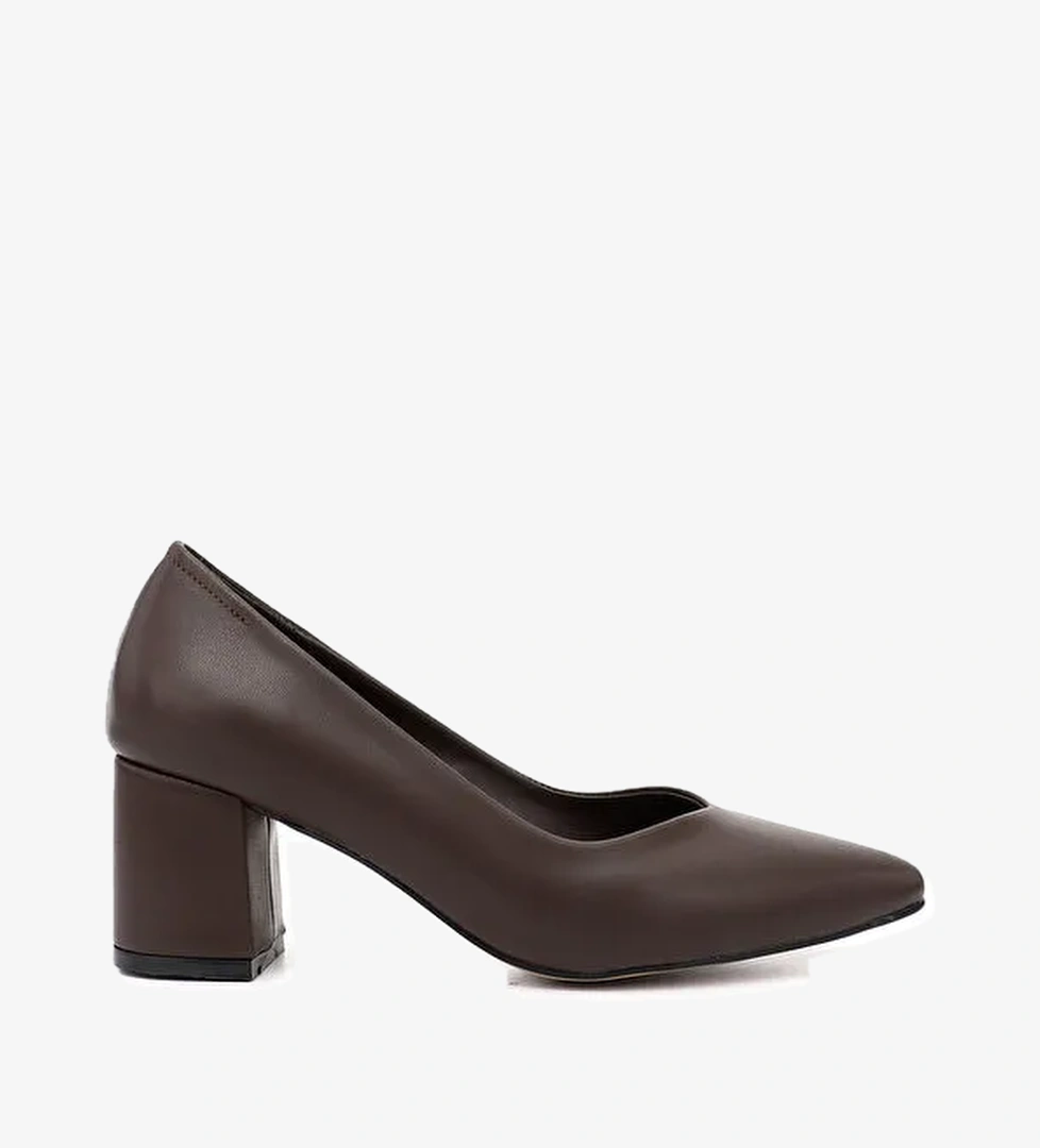 Gönderi̇(r) Kadın AÇIK KAHVERENGİ Sivri Burun Orta Kalın Topuklu Ayakkabı model görseli