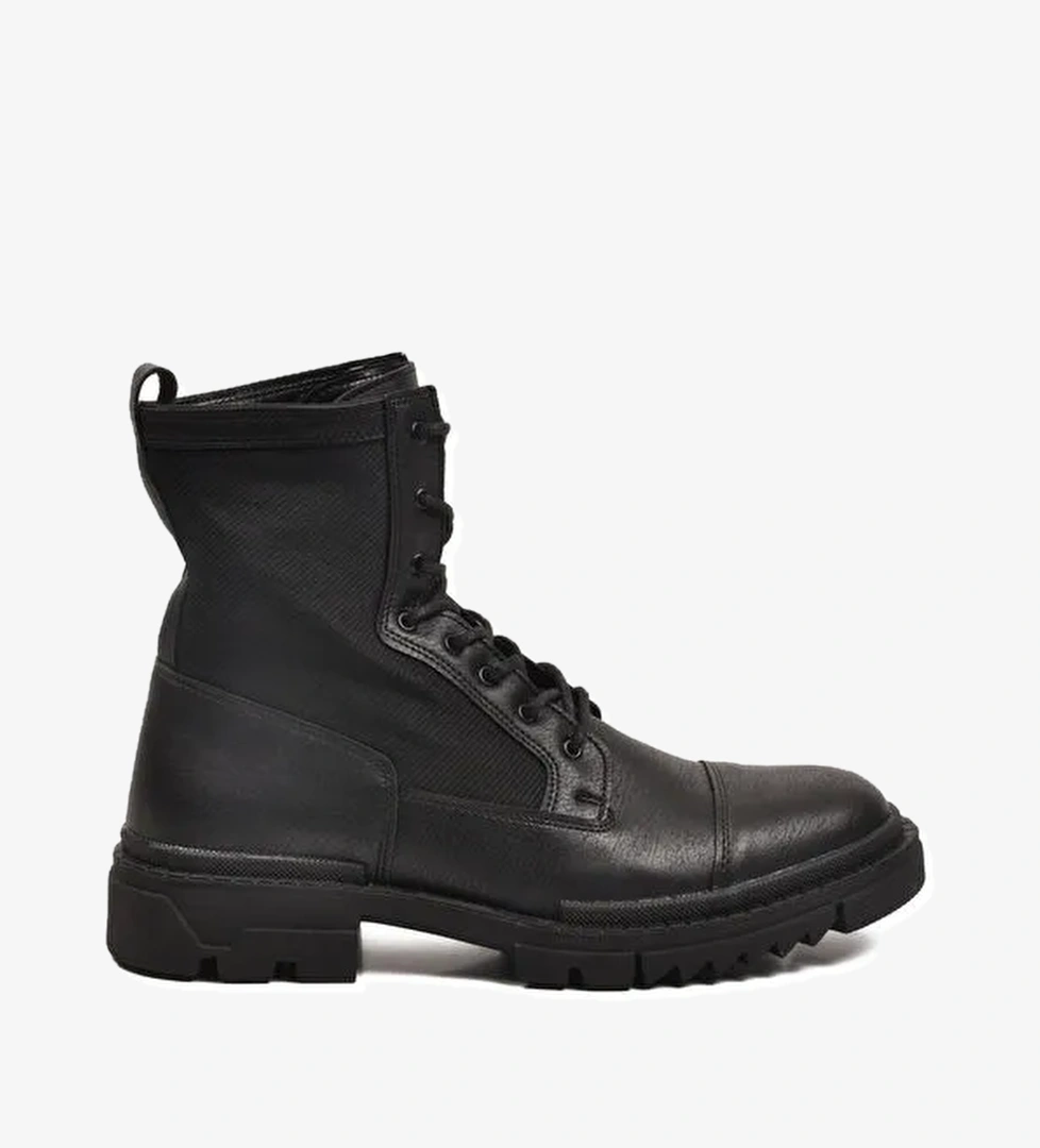 Siyah Bağcıklı Fermuarlı Polarlı Kaymaz Erkek Postal Bot 746 M - Görsel 1