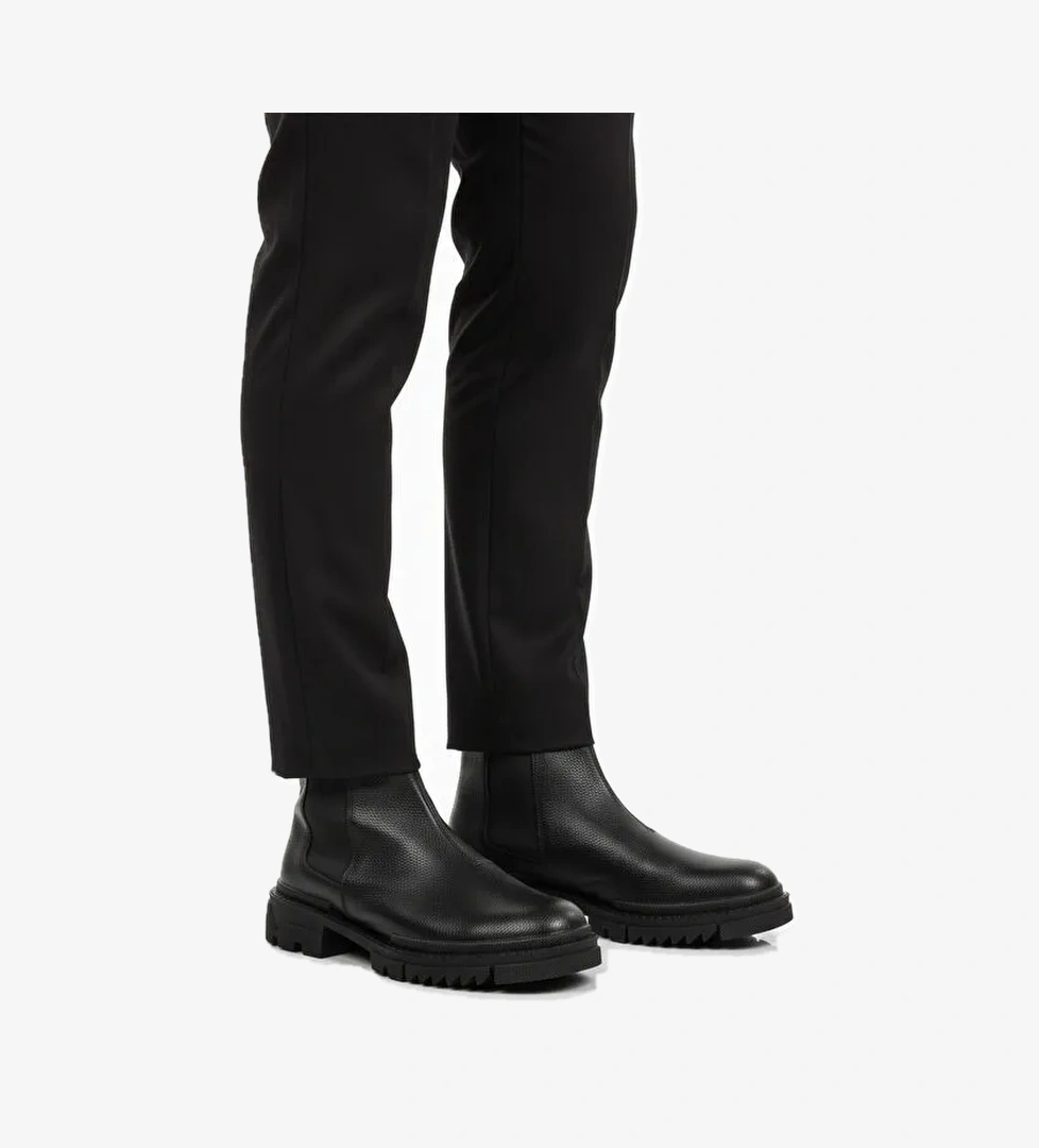 Siyah İçi Polarlı Kaymaz Soğuğa Dirençli Erkek Chelsea Bot 748 M - Görsel 1