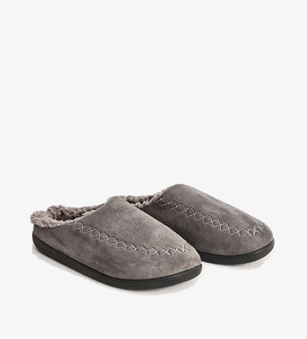 Chirpy Erkek Kışlık Nakış Detaylı Süet Ev İçi Ayakkabı - Michael model görseli