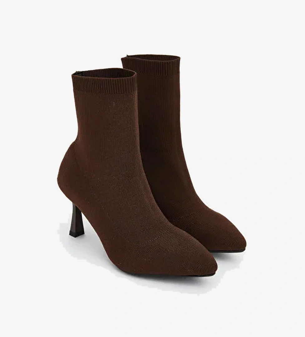 Süet Görünümlü Kadın Topuklu Bot - Görsel 1