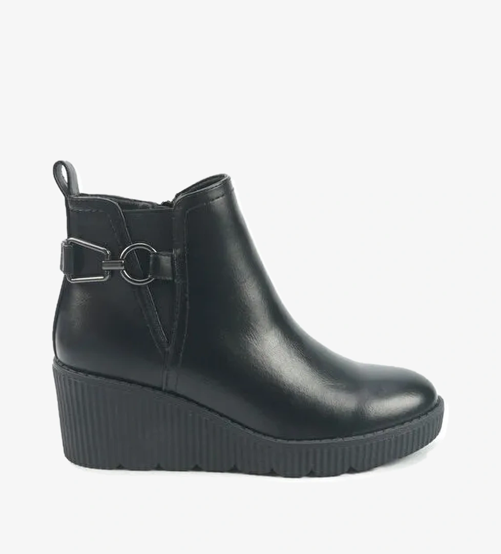 326080.Z 5PR Siyah Kadın Dolgu Topuk Bot - Görsel 1