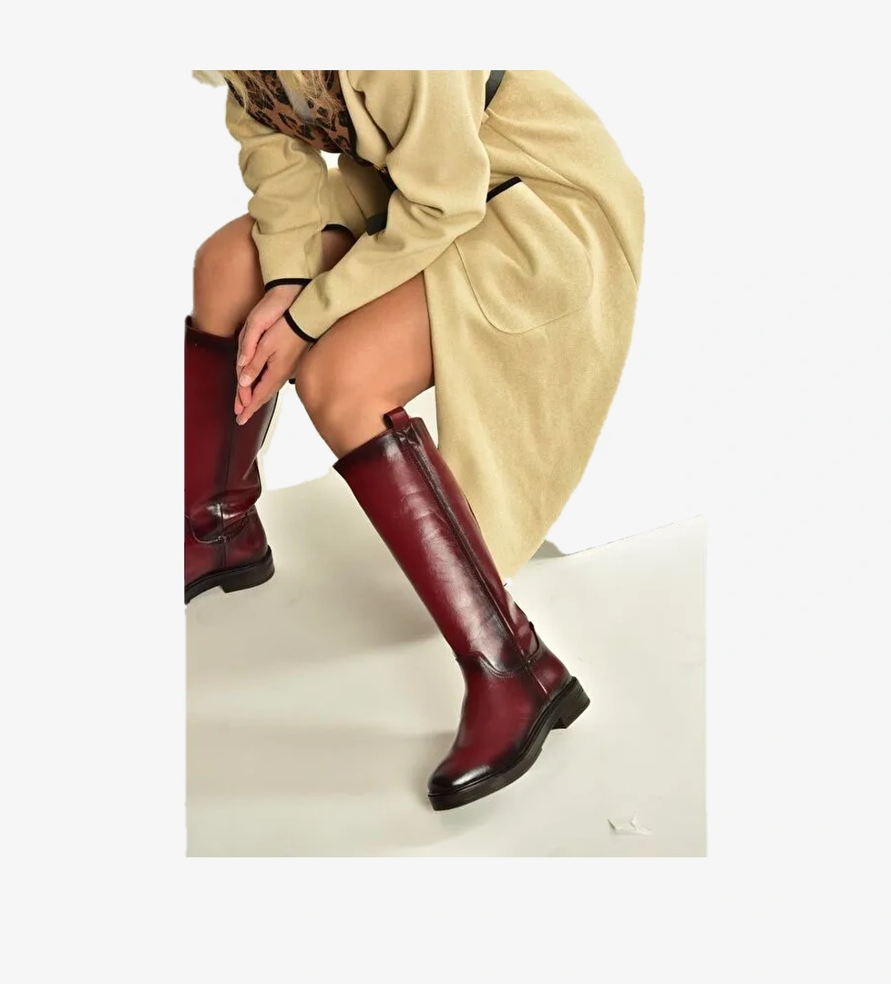 Fox Shoes Bordo Kadın Çizme V312513560 model görseli