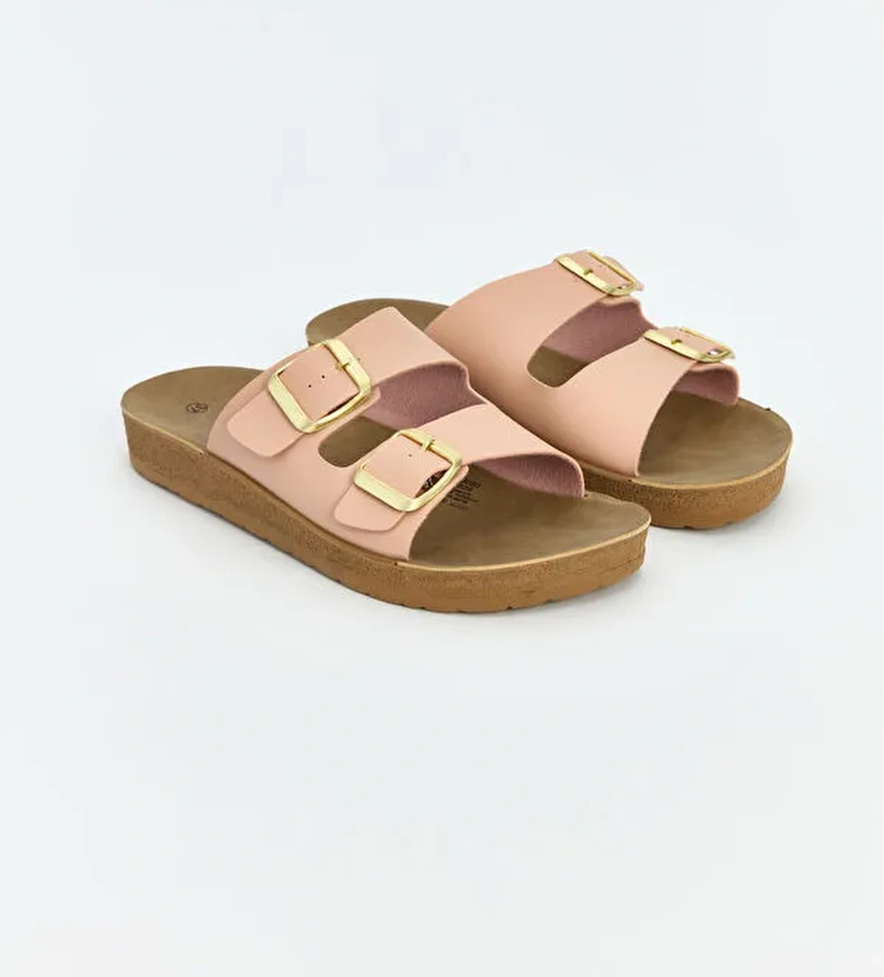 Lcw Steps Bej Lcw Steps Çift Bantlı Kadın Terlik