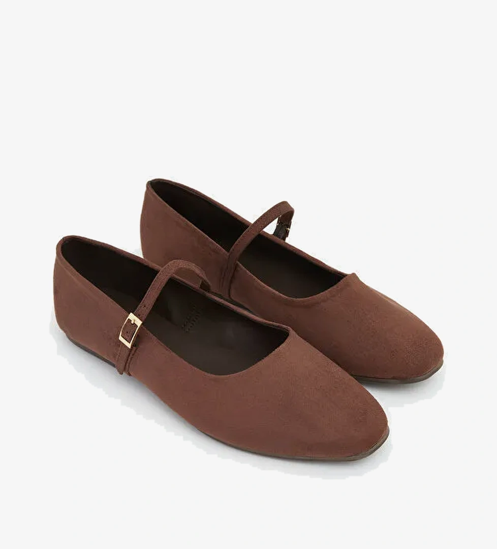 Lcw Steps Kahverengi Lcw Steps Deri Görünümlü Kadın Babet