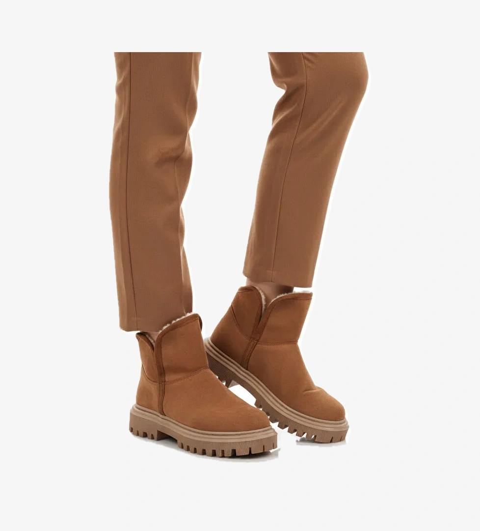 Taba Süet İçi Kürklü Soğuğa Dirençli Kaymaz Kadın Bot 548038 Z