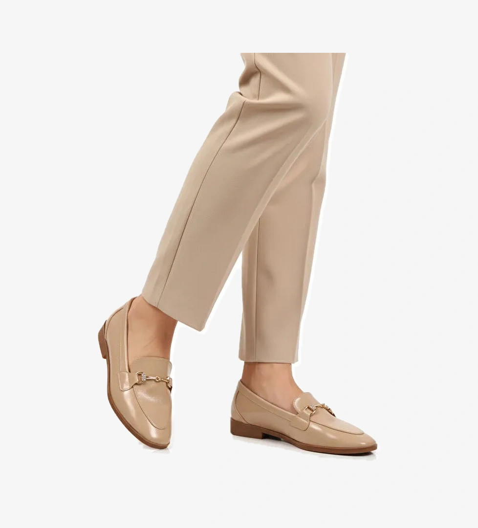 Bej Kırışık Hafif Esnek Kadın Casual Ayakkabı 421025 Z