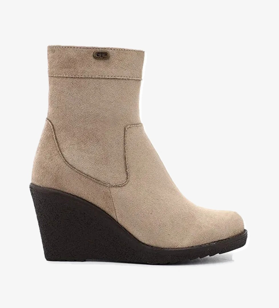 Kadın AÇIK VİZON Fermuarlı Dolgu Topuklu Bot - Görsel 1