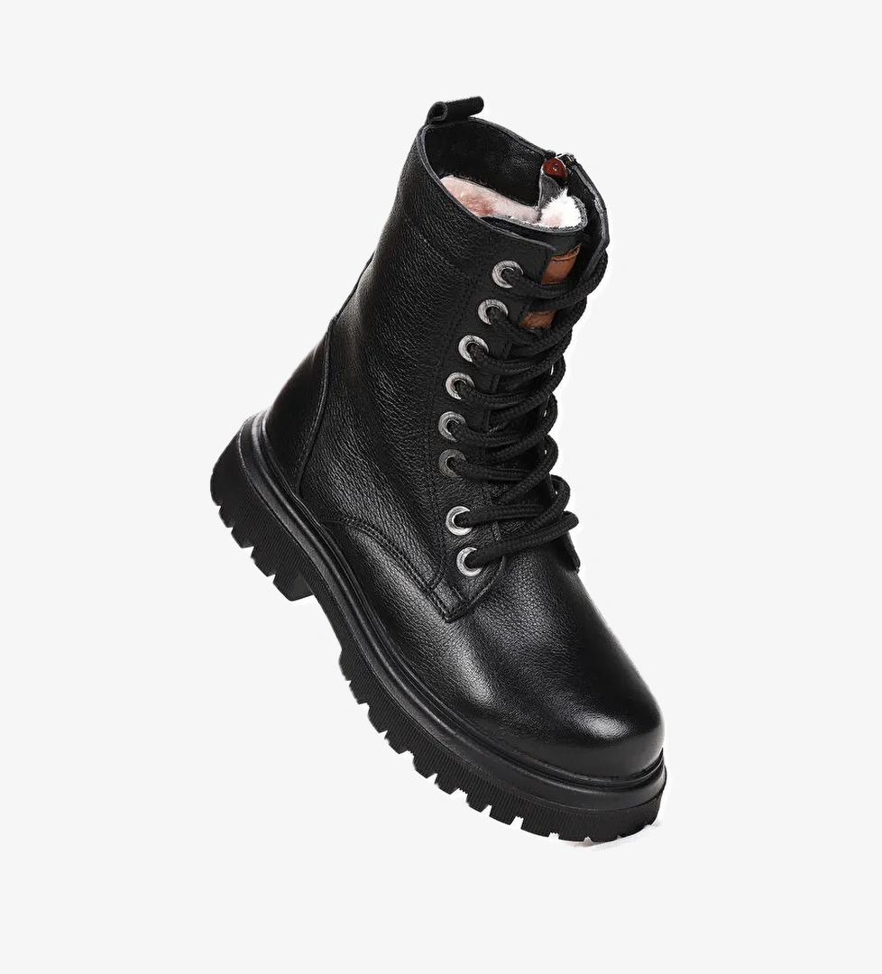 Kiko Kids Tife %100 Deri Fermuarlı Erkek Çocuk Bot Ayakkabı model görseli