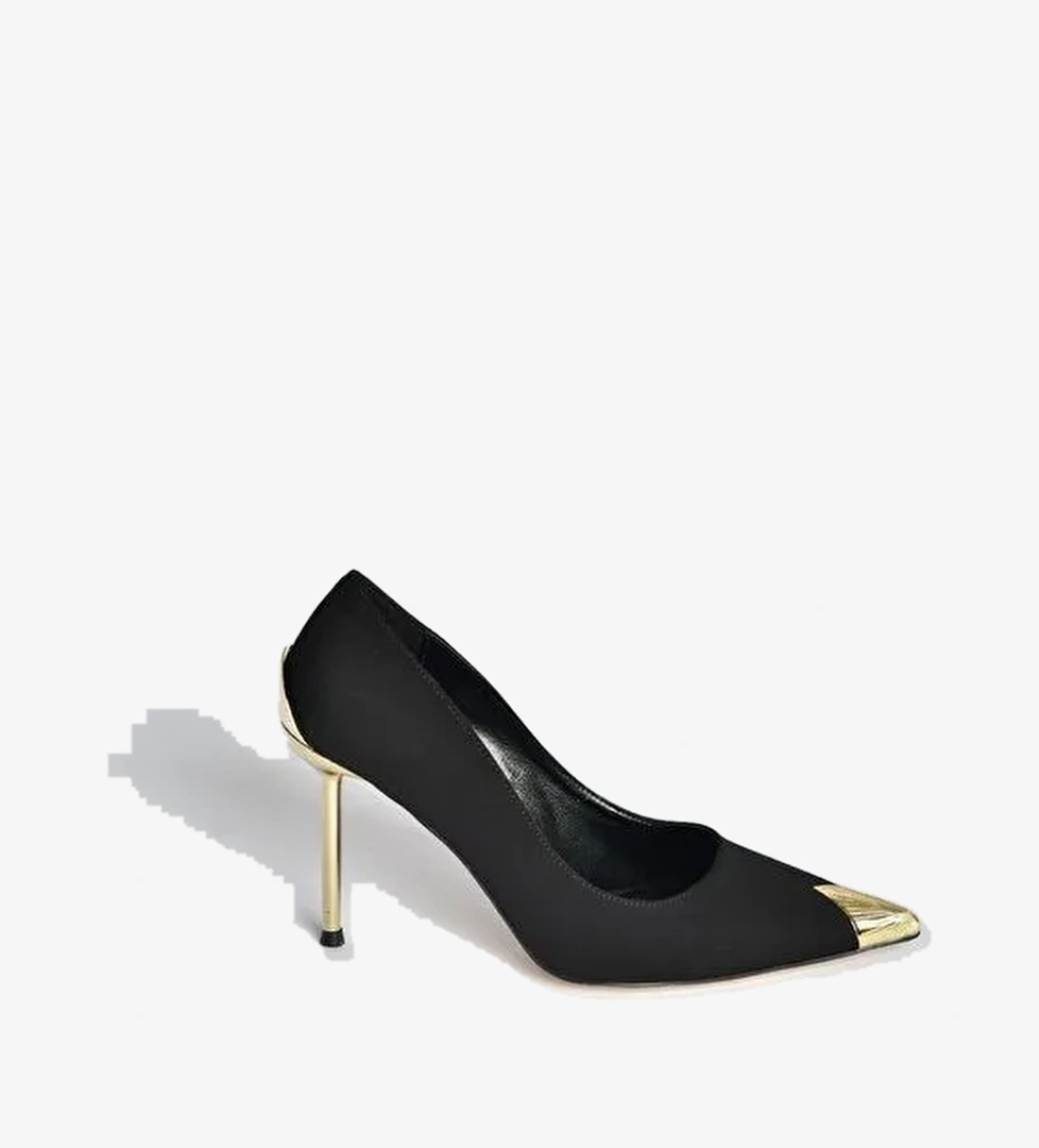 Fox Shoes Siyah Kadın Topuklu Ayakkabı V820099504 model görseli