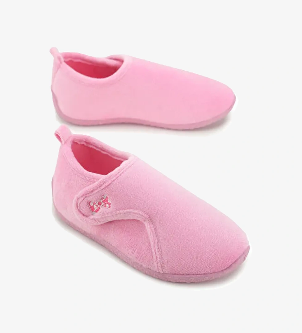 Kız Çocuk Kışlık PVC Rahat Taban Cırt Cırtlı Ayarlanabilir Ev Okul Kreş Panduf Ayakkabı - Görsel 1