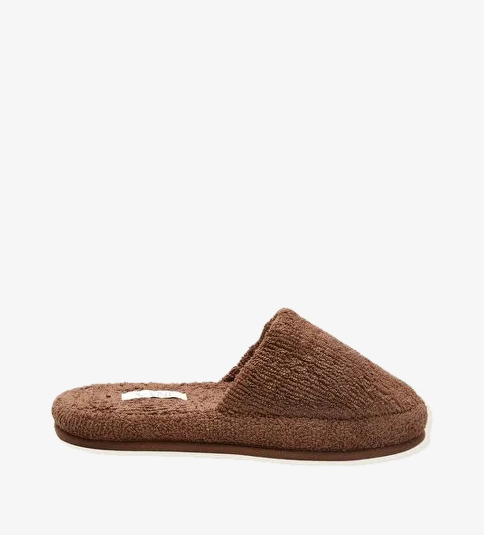 Solena %100 Pamuk Havlu Unisex Terlik Mocha - Görsel 1