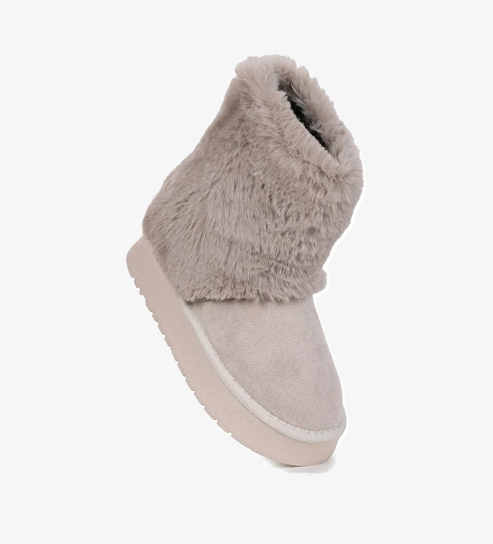 Nera Kürklü Kız Çocuk Süet Bot Ayakkabı