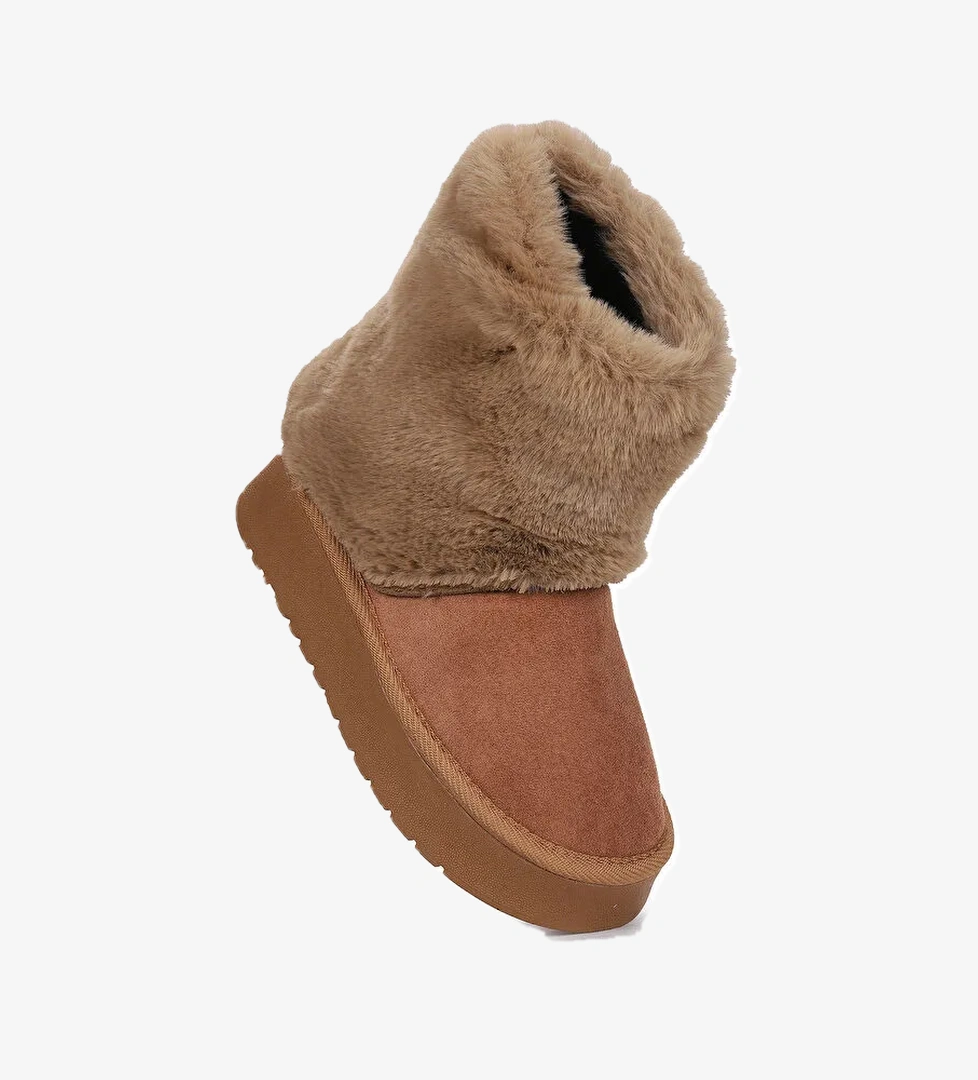 Nera Kürklü Kız Çocuk Süet Bot Ayakkabı