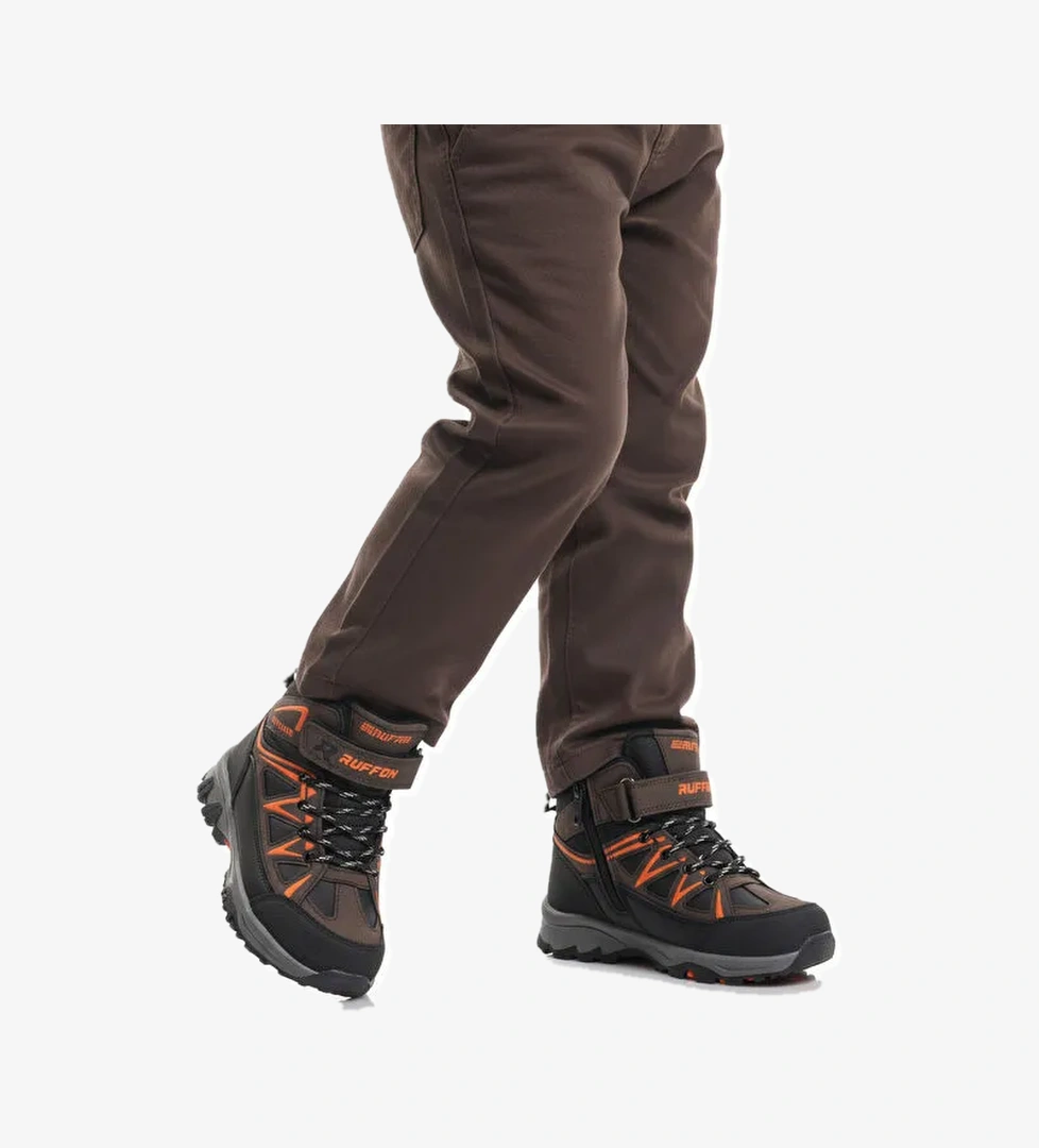 Kahve Turuncu Polarlı Kaymaz Çocuk Outdoor Bot 2301 F