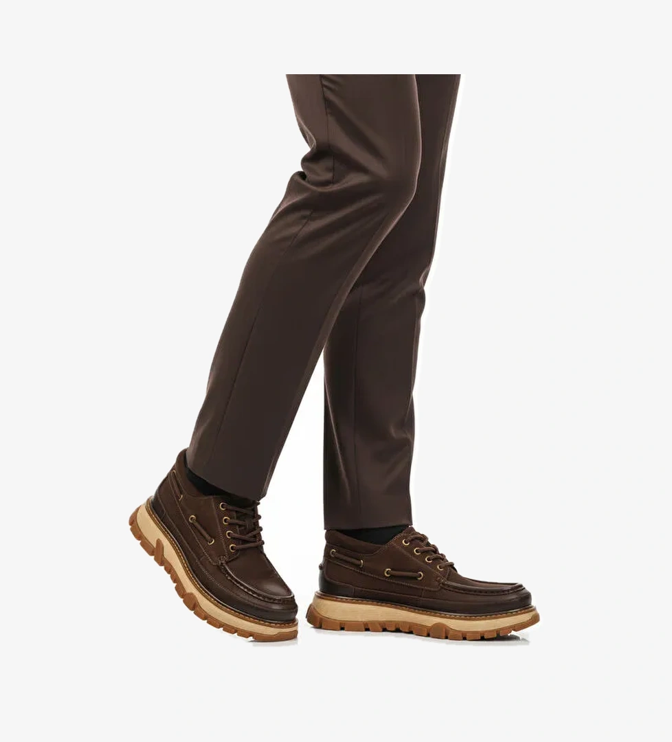 Guja Kahve Siyah Nubuk Hakiki Deri Yüksek Taban Erkek Casual Ayakkabı 25k550 M model görseli